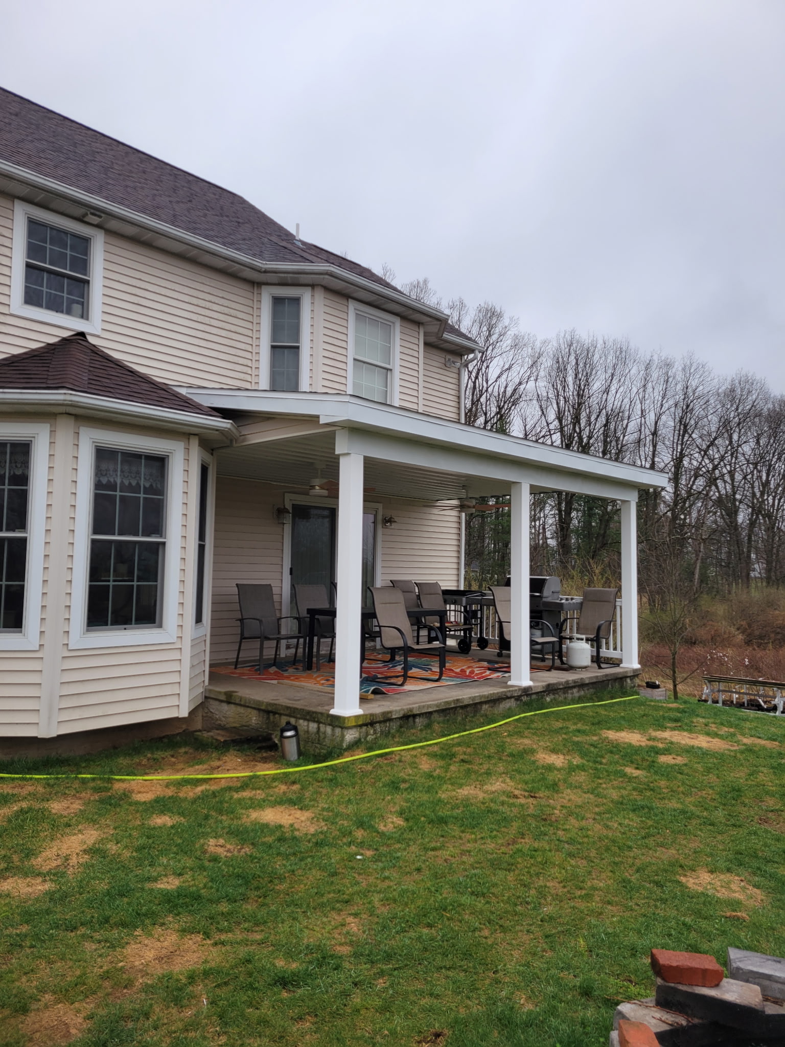 A new back porch installed by Jared D. Aungst Construction.