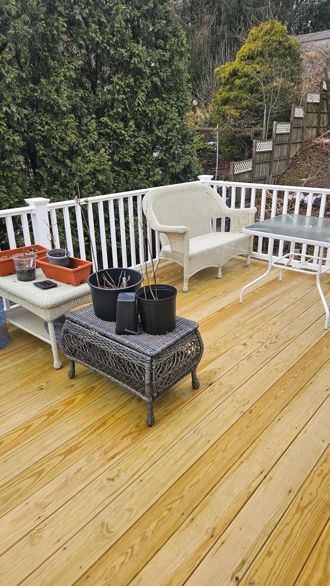 A completed deck renovation by Jared D. Aungst Construction.